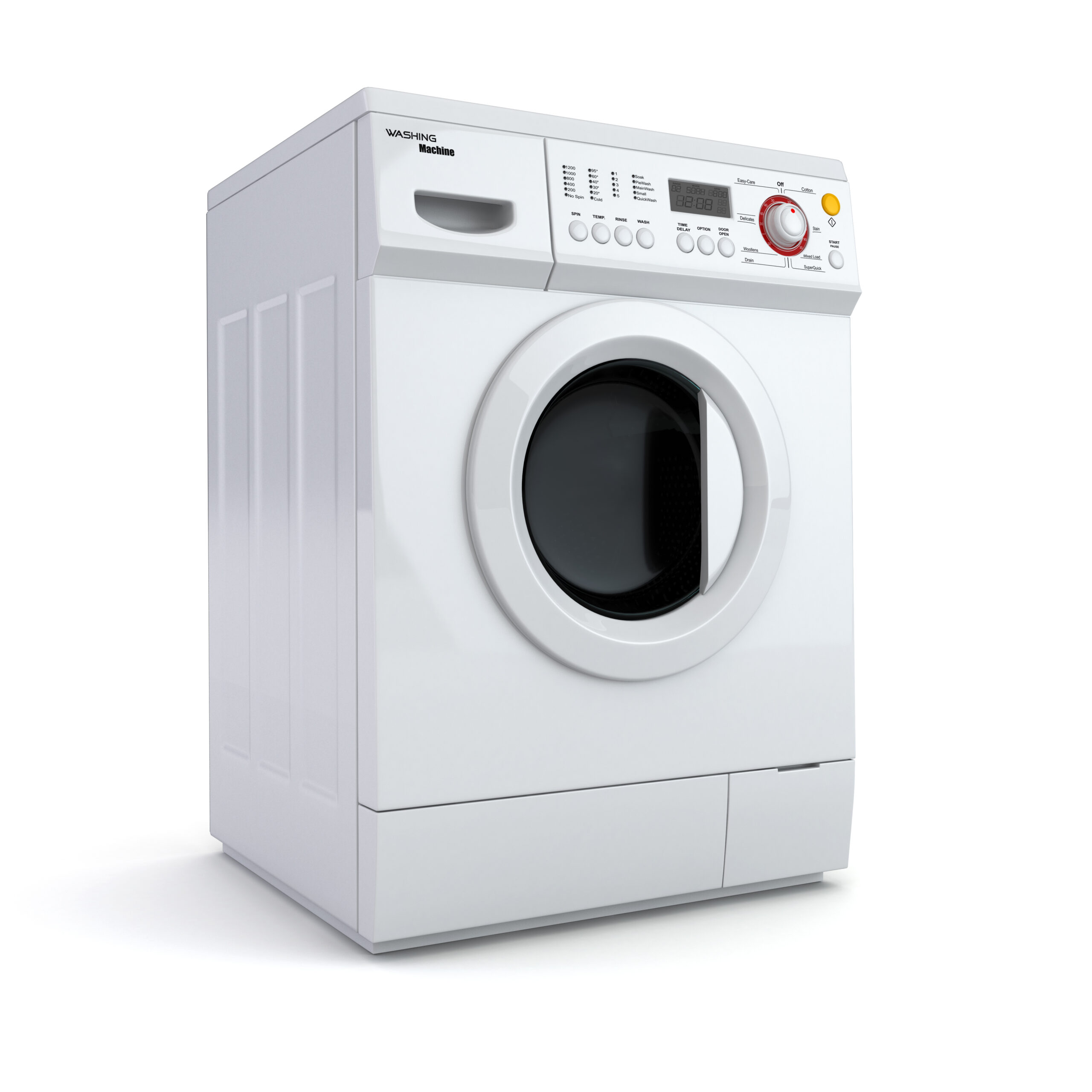washing machine on white isolated background.